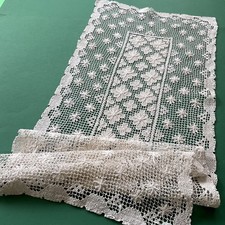 Corsia runner vintage filet modano #2 motivo con fiori 35x96 cm cotone