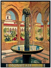 1052 Moreale Palermo Travel Art Decor POSTER.Fountain.Decorate home office.