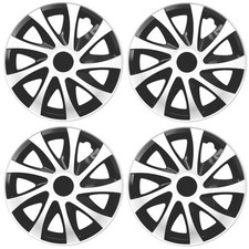 Set 4 Copricerchi 14 Pollici Draco Coppe Ruota Bianco Nero Universali per Suzuki