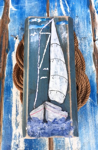 Barca vela dipinta legno - barca,