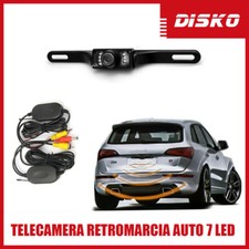 TELECAMERA RETROMARCIA RETROCAMERA AUTO CAMPER 7 LED WIRELESS INFRAROSSI COLORI