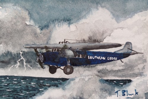 Acquerello originale fokker - acquerello,