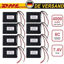 8 pezzi 7.4V 4000mAh 2S batteria lipo JST JR plug trasmettitore batteria per spettro DX9