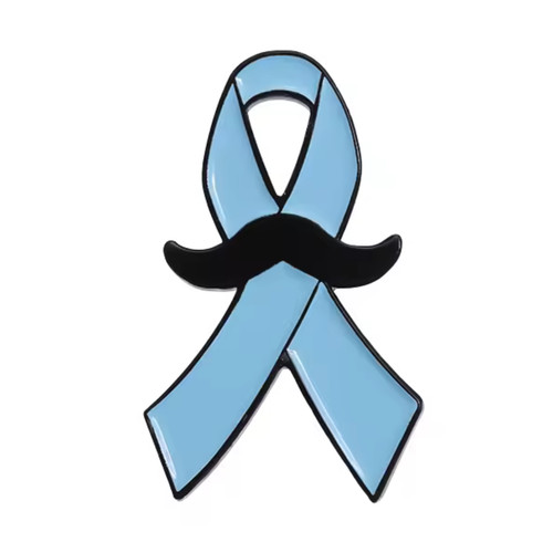 Blue ribbon moustache pin - ribbon,