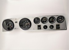 DASHBOARD FIAT 124 VEGLIA BORLETTI clock, fuel, oil, water, USED ORIGINALE epoca