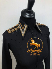 Western Show Shirt Donna Giacca Spettacolo Cavallo per Spettacolo Equitazione
