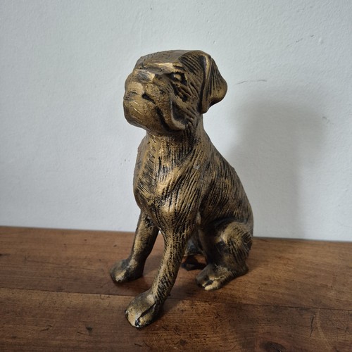 Statua boxer cane metallo - cane,