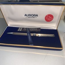 Penna a sfera AURORA  ARGENTO MASSICCIO 925 Funzionante