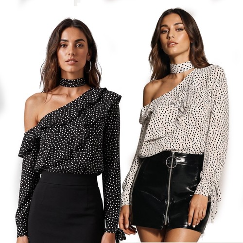 Blusa polka dot pois sexy