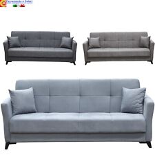 Divano Letto 3 Posti in Tessuto VELLUTO Loren Prontoletto Moderno 210x88x82 cm