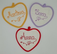 Presina CUORE personalizzata con nome,5 colori,ricamo artigianale