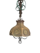 lampada brutalista anni 60 in ottone