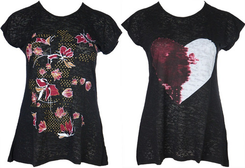 Shirt donna linea - lunga, nera