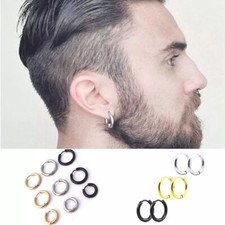 Orecchini cerchio uomo nero - uomo,