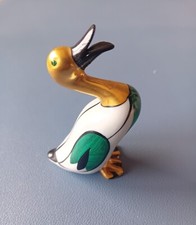 Statuina in porcellana "Le Porcellane" Anatra decorata e dipinta a mano – Italy