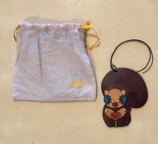 FENDI portachiavi/charm gatto in cuoio