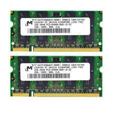 Kit 4 GB (2x 2 GB) DDR2 800 MHz PC2-6400S SO-DIMM memoria computer portatile per notebook Micron