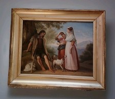 Antico Dipinto Olio Su Tela