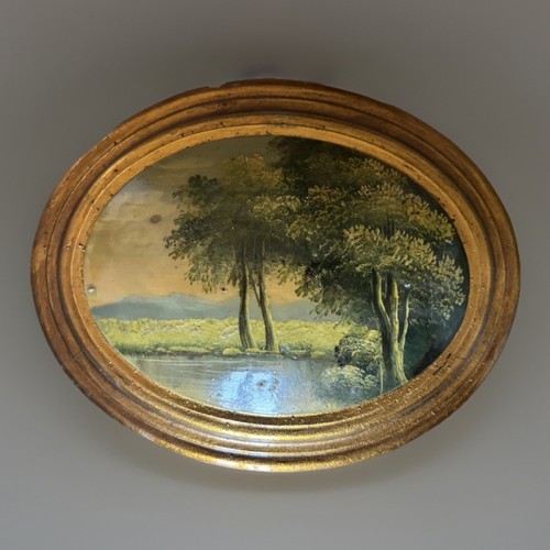 Antico dipinto olio paesaggio