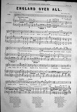 Antica vecchia stampa 1858 spartiti Inghilterra su tutto Charles Mackay Frank Mori