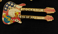 SPILLA PIN Hard Rock Cafe STOCKHOLM 4TH OF JULY DOUBLE NECK GUITAR LIMITED ED