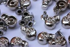 Borchie sfuse in lega a teschio con rivetto color argento12x8mm skull studs