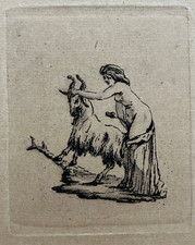 Donna Capra Incisione Acqua