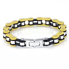 BRACCIALE ACCIAIO INOX A MAGLIA CATENA MOTO BRACCIALI POLSINO BICI BRACCIALETTO