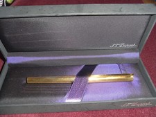 S.T. DUPONT FOUNTAIN PEN ARGENTO 925 LAMINATA ORO NIB 18KT 750 PARI AL NUOVO