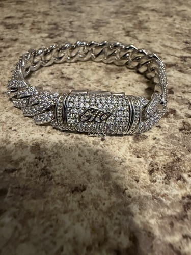 Bracciale cubano con diamanti
