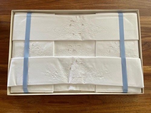 Lenzuola ricamate lino bianco - ricamate,