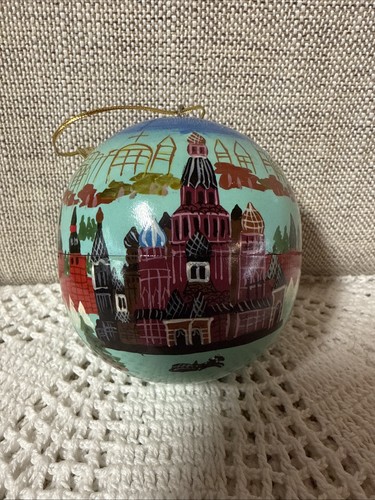 Palla natale russa dipinta - di,