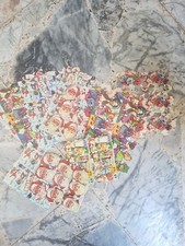 LOTTO VINTAGE 13 FOGLI MLP SCRAPS STICKER ADESIVO DECOUPAGE FIGURINE VECCHIE