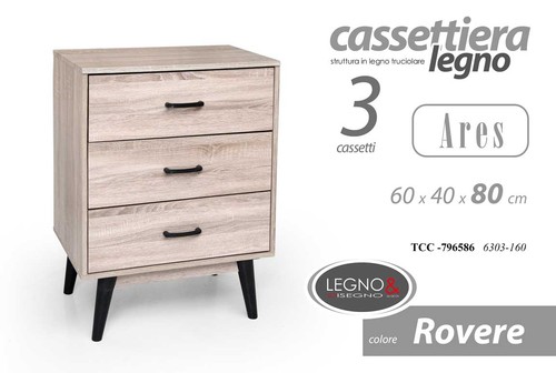 Cassettiera moderna cassetti - cassettiera, 3