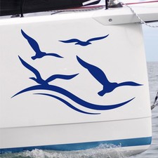 L199 Kit 1 Adesivo Barca Camper : Gabbiani mare onde Nautica VARIE MISURE
