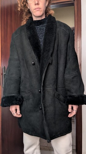Montone shearling donna nero - shearling,