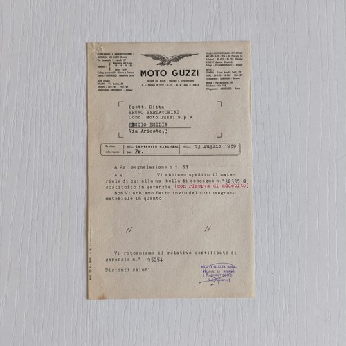 1959 moto guzzi - 1959, ufficio