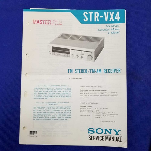 Sony str vx4 - manuale, di