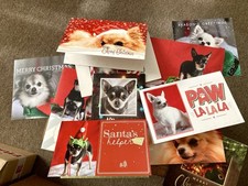 Cartoline di Natale Chihuahua, 10 in totale alcune con messaggi all'interno