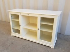 MOBILE BIANCO CON DUE ANTE DI VETRO E CASSETTO