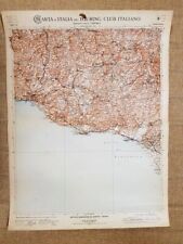 Grande carta geografica del 1909 Caltanissetta Sicilia Touring Club Italiano