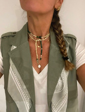 Collana Lunga Verde Pietre