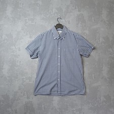Camicia Brutus TrimFit uomo grande blu check manica corta colletto bottoni