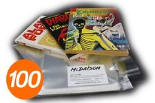 100 BUSTE trasparenti x FUMETTI Diabolik Alan Ford Kriminal Satanik 131 x 178 mm