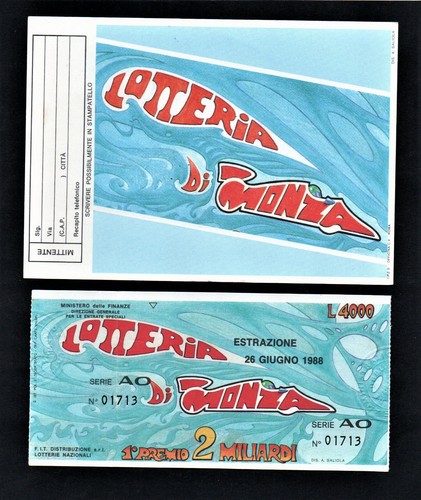 Lotteria monza 1988 - lotteria, di