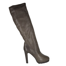 Stivali al ginocchio Yves Saint Laurent da donna in pelle marrone taglia UK 5