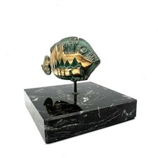 Statua in Bronzo con base in marmo Pesce Medhat Shafik - Fish Bronze firmata