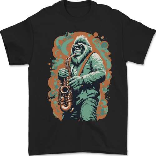 Bigfoot che suona - suona, sassofono