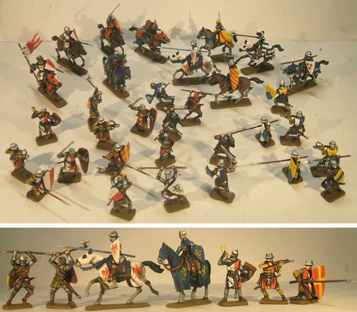 Medieval knights painted - painted,
