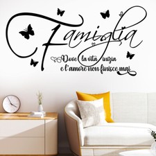 Adesivi murali frasi famiglia amore wall stickers decorazione per parete da muro